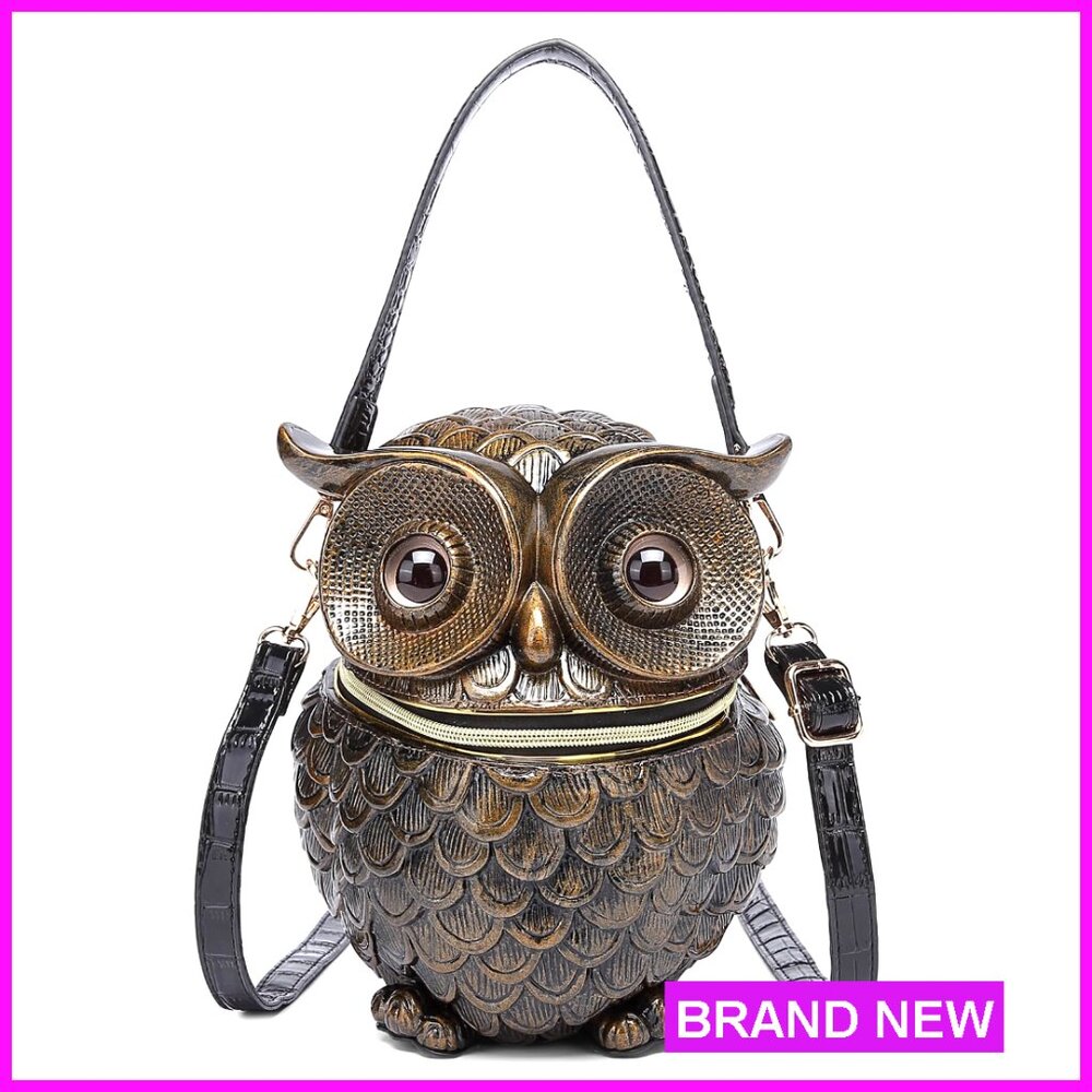 Unique 3d Owl Shaped Pvc Crossbody Shoulder Bag Purse Handbag